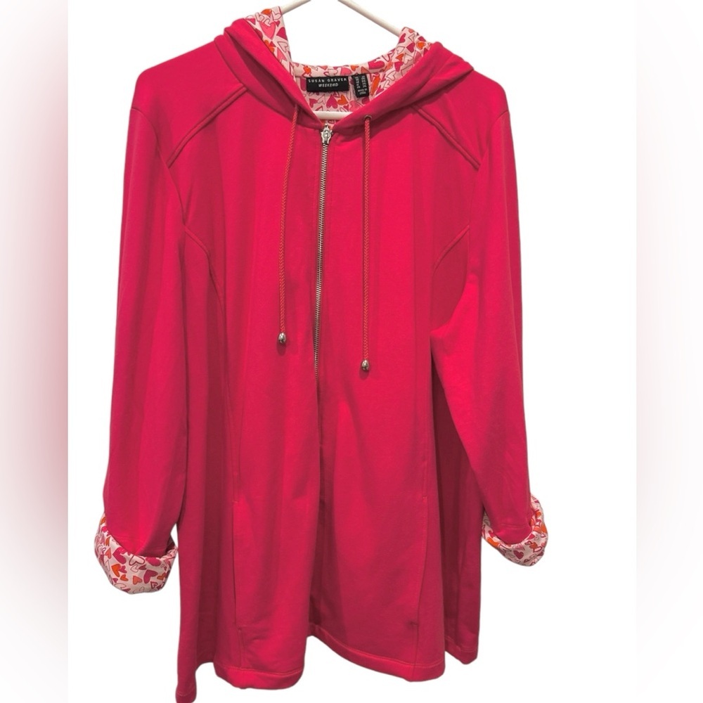 SUSAN GRAVER Roll-Tab Sleeves Hoodie